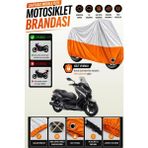 Cemku Twin Üst Gri - Alt Turuncu Yamaha X-Max 250 Abs Uyumlu Motor Brandası, Arka Çanta Uyumsuz - Gri - Turuncu