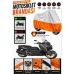 Cemku Twin Üst Gri - Alt Turuncu Yamaha X-Max 250 Tech Max Uyumlu Motor Brandası, Arka Çanta Uyumsuz - Gri - Turuncu