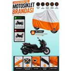Cemku Twin Üst Gri - Alt Turuncu Yamaha X-Max 300 Iron Max Abs Uyumlu Motor Brandası, Arka Çanta Uyumsuz - Gri - Turuncu