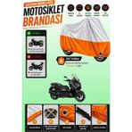 Cemku Twin Üst Gri - Alt Turuncu Yamaha X-Max 300 Tech Max Uyumlu Motor Brandası, Arka Çanta Uyumsuz - Gri - Turuncu