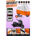 Cemku Twin Üst Gri - Alt Turuncu Yamaha X-Max 400 Abs Uyumlu Motor Brandası, Arka Çanta Uyumsuz - Gri - Turuncu