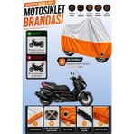 Cemku Twin Üst Gri - Alt Turuncu Yamaha X-Max 400 Iron Max Uyumlu Motor Brandası, Arka Çanta Uyumsuz - Gri - Turuncu