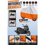 Cemku Twin Üst Gri - Alt Turuncu Yamaha X-Max 400 Uyumlu Motor Brandası, Arka Çanta Uyumsuz - Gri - Turuncu