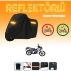 Cemku Yuki [yıldız 100] Reflektörlü [arka Çanta ve Kilit Uyumlu] Motosiklet Brandası, Açık ve Kapalı Alan Motosiklet Örtüsü Toz Geçirmez Su Geçirmez 4 Mevsim Koruma - Siyah, Arka Çanta ve Kilit Uyumlu