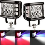 CemOto Lass319 - 1 Beyaz Kırmızı Mavi 12 Led 36 w Çift Offroad Sis Lambası