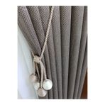 CEMRE PERDE Fon Modern Koyu Vizon Keten 1/3 Sık Pile Tavan Braçöl Süs Hediye (Tek Kanat)