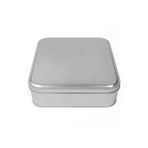 Çemrek Süs Parti Gümüş renk Metal Kare Çikolata Kutusu 16 cm Metal Kutu