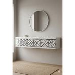 Ceneyra DA1238BS Arex Dresuar , Antre Hol Rafı Beyaz-Silver 120CM - Beyaz - Silver