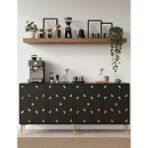 Ceneyra KA1523AG- Moka Konsol , Tv Sehpası ve Kahve Köşesi 150CM Antrasit-Gold - Antrasit - Altın
