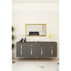 Ceneyra KA1810AS RANY180 Konsol, Kahve Köşesi ve Tv Sehpası Antrasit-Silver - Antrasit - Gümüş