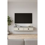 Ceneyra TDA1205AT - YUKA120 Duvara Montaj Tv Stand, Tv Rafı, Tv Sehpası 120CM Antrasit-Traverten - Antrasit - Traverten