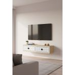 Ceneyra TDA1205DB - YUKA120 Duvara Montaj Tv Stand, Tv Rafı, Tv Sehpası 120CM Safirmeşe-Beyaz - Safirmeşe - Beyaz