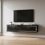 Ceneyra TDA1206AS - TUNA120 Duvara Montaj Tv Stand, Tv Rafı, Tv Sehpası 120CM Antrasit-Silver - Antrasit - Gümüş