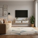 Ceneyra TDA1206BG - TUNA120 Duvara Montaj Tv Stand, Tv Rafı, Tv Sehpası 120CM Beyaz-Gold - Beyaz - Altın