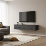 Ceneyra TDA1207AG -Moka Duvaramontaj Tv Stand Antrasit-Gold - Antrasit - Altın
