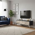 Ceneyra TSA1212ATS - Moka Tv Stand , Tv Sehpası 120 cm Antrasit-Traverten-Silver - Antrasit - Silves