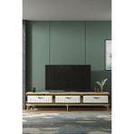 CENEYRA Tsa1802dbg - Tuna Tv Stand, Tv Sehpasi Safirmeşe-beyaz-gold 180cm