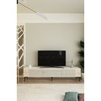 CENEYRA Tsa1803bt - Corsa180 Tv Stand, Tv Sehpasi Beyaz-traverten Kapakli 180cm