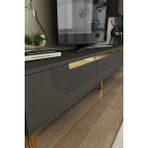 Ceneyra TSA1805AG - Meyra Tv Stand , Tv Sehpası 180CM Antrasit-Gold - Antrasit - Altın