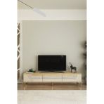 Ceneyra TSA1805DBG - Meyra Tv Stand , Tv Sehpası 180CM Safirmeşe-Beyaz-Gold - Safir Meşe - Beyaz - Altın