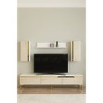 Ceneyra TVR1898BTG - Anka TVR180 Tv Ünitesi Takım , Tv Sehpası 180CM Beyaz-Traverten-Gold - Beyaz Mermer