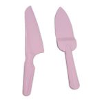 Cengiz Çeyiz Stillo Plastik Pasta ve Kek Sunum Seti Spatula ve Pasta Bıçağı 2001 - Pembe