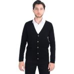 Cengiz Inler Cepli Düğmeli Erkek Triko Hırka - Siyah - 2XL