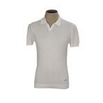 Cengiz İnler Desenli Merserize Polo Yaka Erkek Triko T-shirt