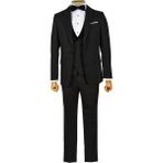 Cengiz İnler Düz Kırlangıç Yaka Yelekli Damatlık - 56 - Slim Fit - Lacivert