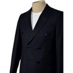 Cengiz İnler Düz Kruvaze Slim Fit Erkek Takım Elbise - 52 - Lacivert