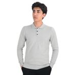 Cengiz İnler Erkek Polo Yaka Basic Triko Kazak GRİ XS
