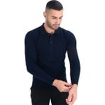 Cengiz İnler Erkek Polo Yaka Basic Triko Kazak LACİVERT M
