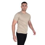 Cengiz İnler Erkek Sıfır Yaka Floş T-SHIRT BEJ 3XL