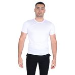 Cengiz İnler Erkek Sıfır Yaka Floş T-SHIRT BEYAZ 3XL