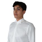 Cengiz İnler Gizli Düğme Ata Yaka Gömlek Slim Damatlık KREM XL