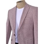 Cengiz İnler Kırçıl Desen Kırlangıç Yaka Tek Düğme Slim Erkek Ceket - 48 - Bordo - Beyaz