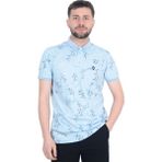 Cengiz Inler Sarmaşık Desenli Erkek Polo Yaka T-Shirt - Açık Mavi