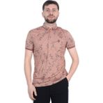 Cengiz Inler Sarmaşık Desenli Erkek Polo Yaka T-Shirt - Gül Kurusu