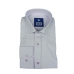Cengiz İnler Standart Yaka Baklava İçi Kare Desen Slim Fit Erkek Pamuk Gömlek