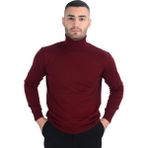 Cengiz İnler Tam Balıkçı Yaka Yünlü Erkek Triko Kazak - Bordo