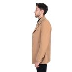 Cengiz İnler Üç Düğme Geniş Yaka Düz Erkek Kaşe Kaban CAMEL 48