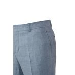 Cengiz İnler Yan Cep Fermuarlı Kırçıllı Keten Pantolon Slim MAVİ 46