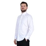 Cengiz Inler Yarasa Yaka Pamuk Saten Cepsiz Slim Fit Erkek Gomlek