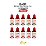 Cengo 10 Adet Tahta Kalemi Mürekkebi 100 Ml - Kırmızı