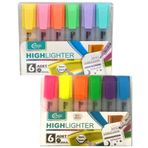 Cengo 6Li Fosforlu Kalem Neon Renkler - Pastel Renkler 2 Set