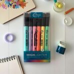 Cengo Çift Taraflı Fosforlu Kalem 6 lı Pastel Renkler