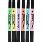 Cengo Cift Tarafli Highlighter Fosforlu Kalem Pastel Renkler 6Li Set