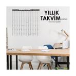 Cengo Yıllık Planlayıcı Takvim Çizelgesi Kağıt Tahta Doldurulabilir Silgili Beyaz Tahta Kalemi