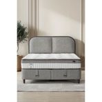 Cennet Yatak Aura Çift Kişilik Yatak Baza Başlık 3’lü Set Full Konfor Paketi 140x190 cm Antrasit