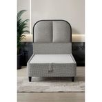Cennet Yatak Aura Model Tek Kişilik Baza ve Başlık Seti Minimal Tasarım Akıllı Depolama 2’li Set 90x190 cm Antrasit